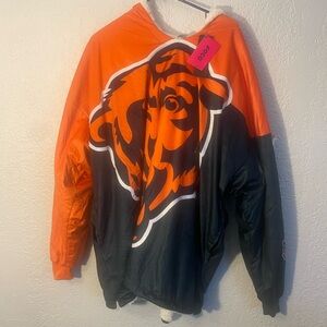 NWT FOCO NFL Team Reversible Oversized Sherpa Lined Hoodie Sweatshirt AOP Logo